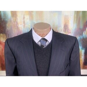 Ermenegildo Zegna Mens Navy Blazer 46S 15 Milmil 15 Wool $3286